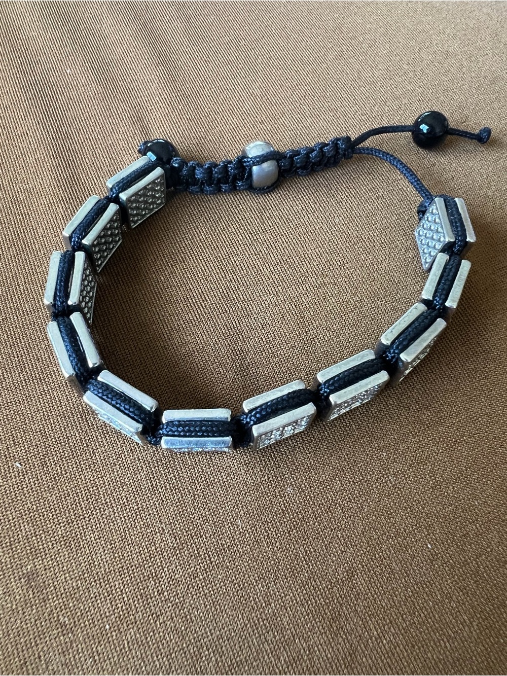 Black and Silver Beaded Macrame style Bracelet from Premier Designs